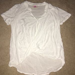 white cross body v-neck